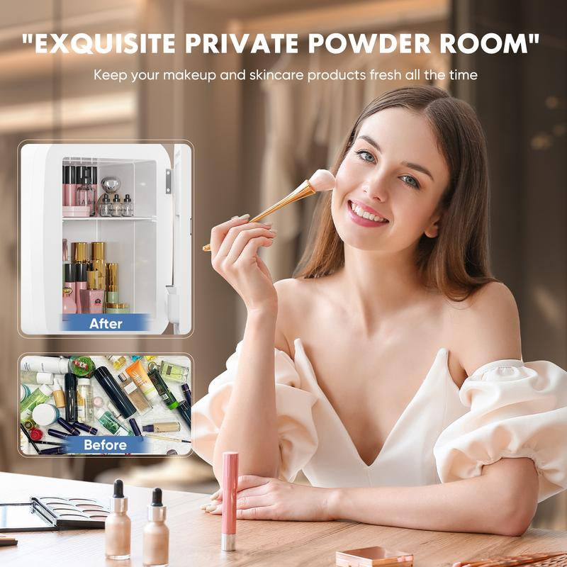 Mini Fridge, Portable Small Refrigerator 4L/6 Can Cooler & Warmer Compact Fridge for Skincare, Food and Drinks, Small Fridge for Bedroom, Dorm, Car