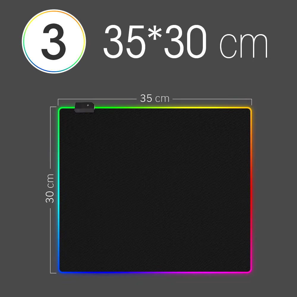 RGB LED Gaming Mouse Pad - Waterproof Keyboard Cover Desk Mat in Multiple Sizes for Computer Gamers (CS, Dota)