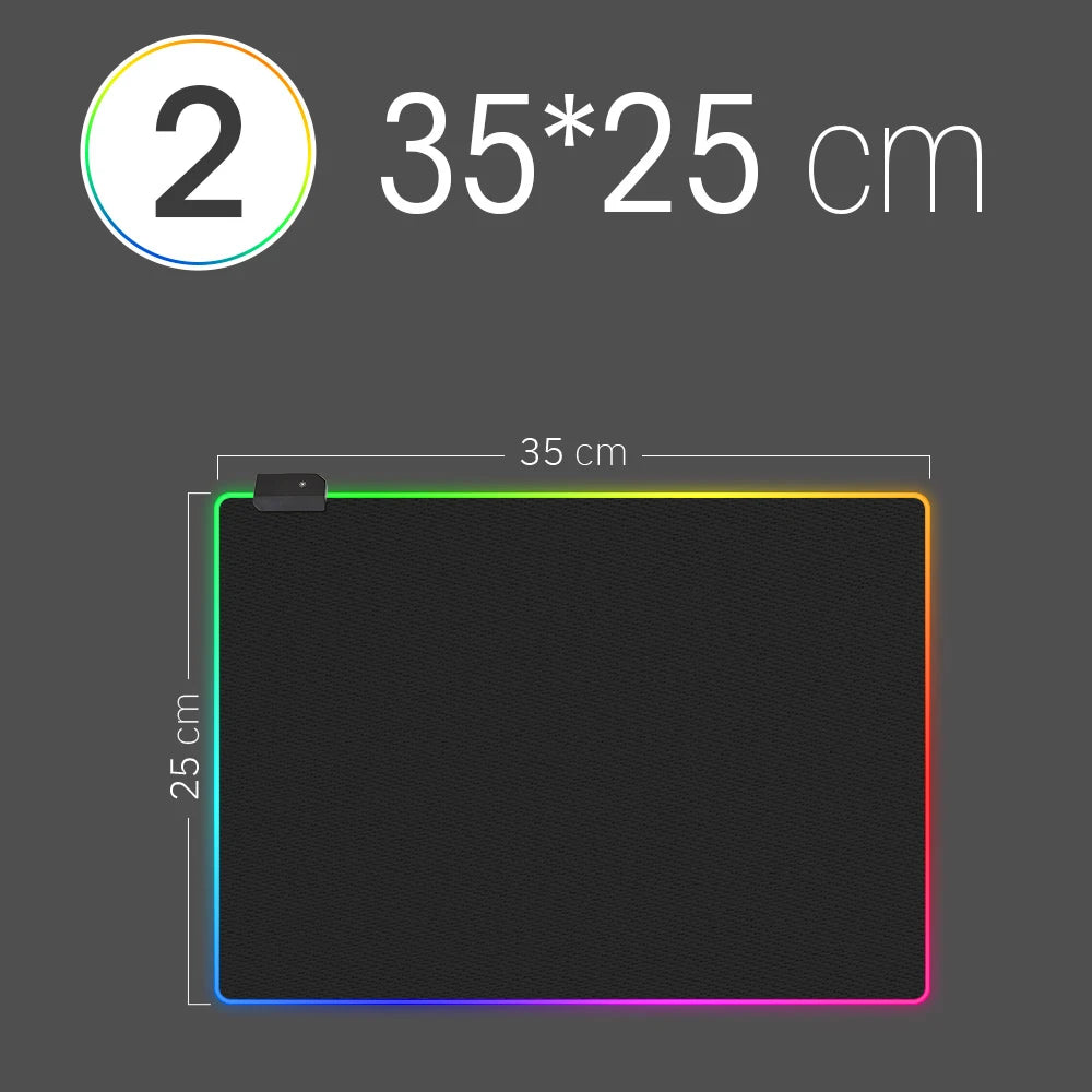 RGB LED Gaming Mouse Pad - Waterproof Keyboard Cover Desk Mat in Multiple Sizes for Computer Gamers (CS, Dota)