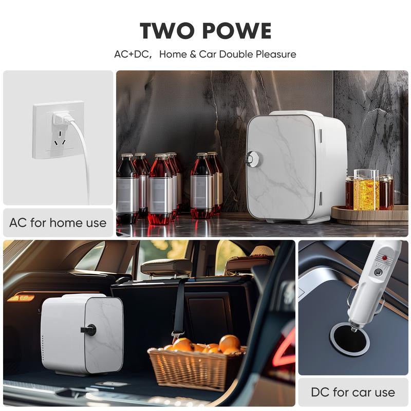 Mini Fridge, Portable Small Refrigerator 4L/6 Can Cooler & Warmer Compact Fridge for Skincare, Food and Drinks, Small Fridge for Bedroom, Dorm, Car
