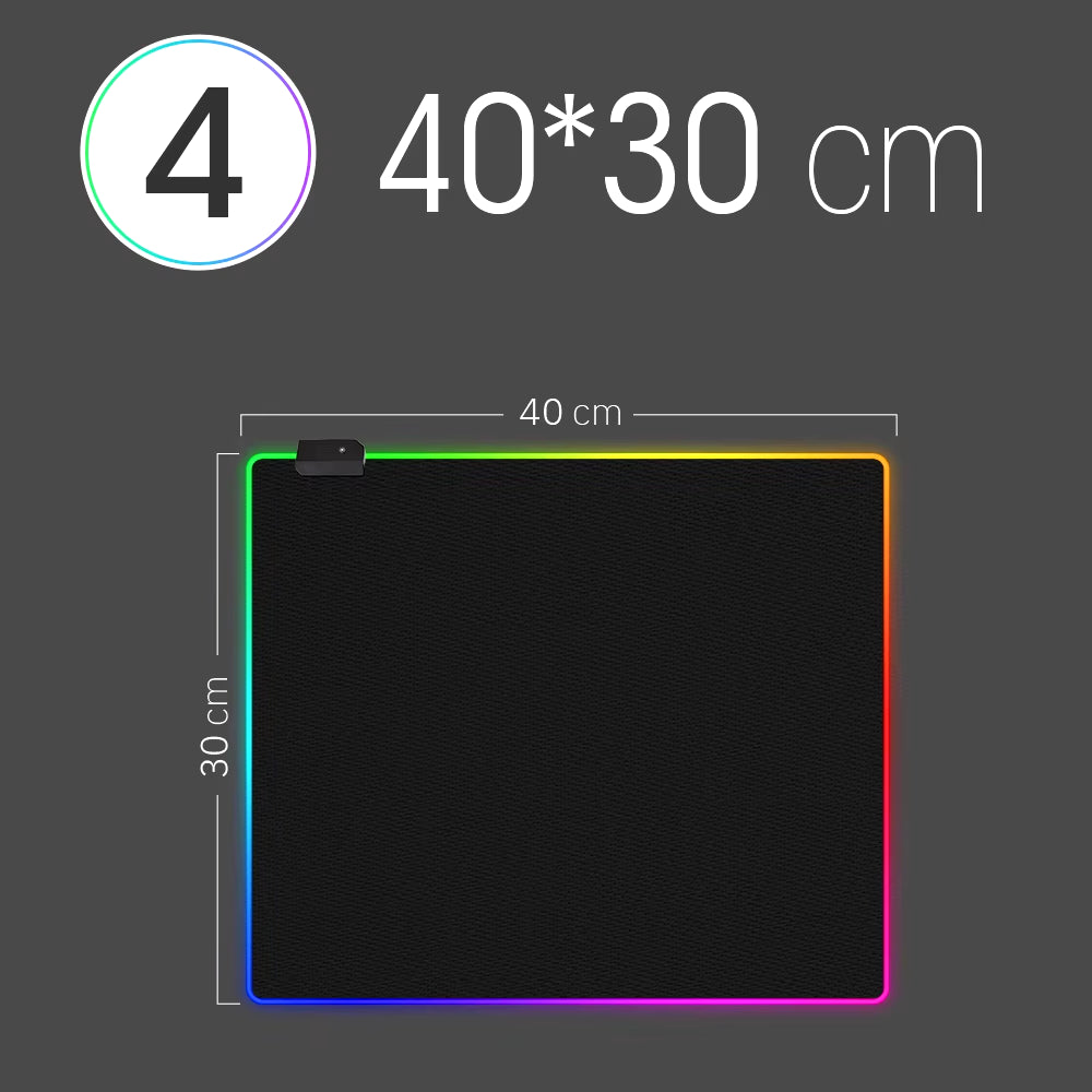 RGB LED Gaming Mouse Pad - Waterproof Keyboard Cover Desk Mat in Multiple Sizes for Computer Gamers (CS, Dota)