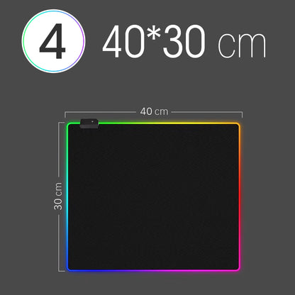 RGB LED Gaming Mouse Pad - Waterproof Keyboard Cover Desk Mat in Multiple Sizes for Computer Gamers (CS, Dota)