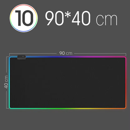 RGB LED Gaming Mouse Pad - Waterproof Keyboard Cover Desk Mat in Multiple Sizes for Computer Gamers (CS, Dota)