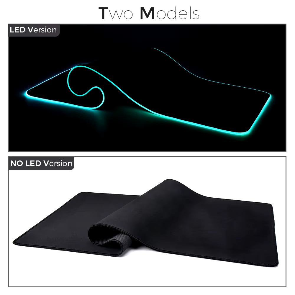 RGB LED Gaming Mouse Pad - Waterproof Keyboard Cover Desk Mat in Multiple Sizes for Computer Gamers (CS, Dota)