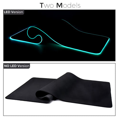 RGB LED Gaming Mouse Pad - Waterproof Keyboard Cover Desk Mat in Multiple Sizes for Computer Gamers (CS, Dota)