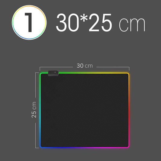 RGB LED Gaming Mouse Pad - Waterproof Keyboard Cover Desk Mat in Multiple Sizes for Computer Gamers (CS, Dota)